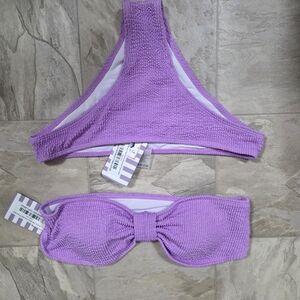 Lilac Textured Two-Piece Bikini Set - Women